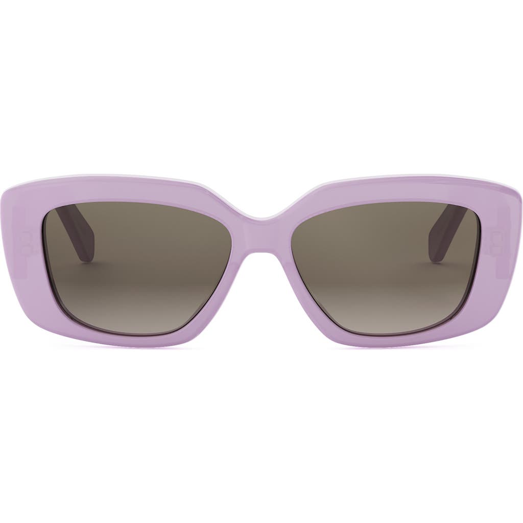 Celine Triomphe 55mm Rectangular Sunglasses In Purple