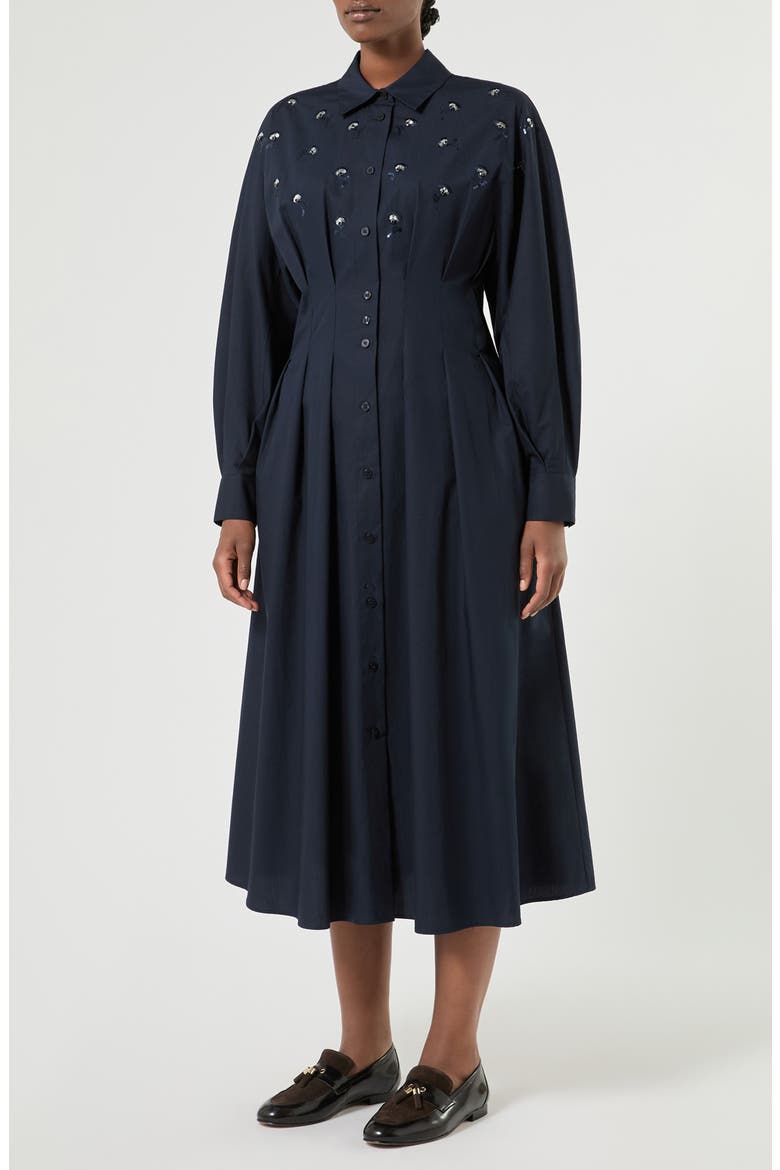 Sante Embroidered Cotton Shirtdress, Main, color, ULTRAMARINE