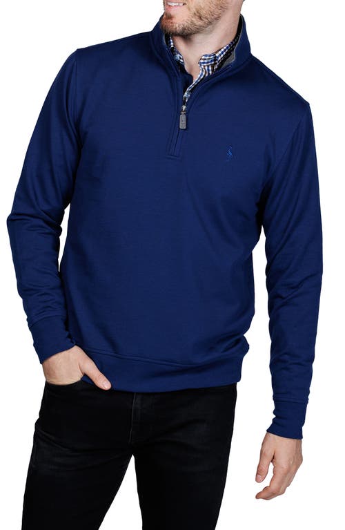 Tailorbyrd French Rib Quarter Zip Sweater In Blue