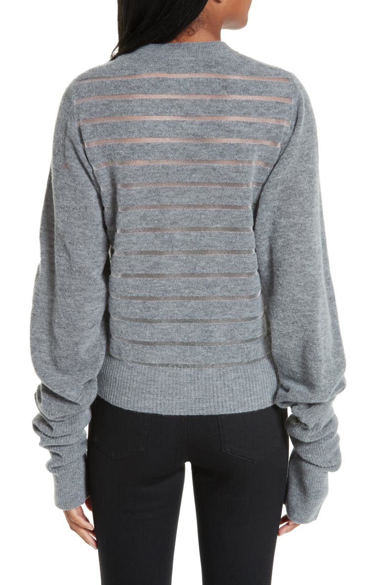 Noir Kei Ninomiya Sheer Stripe Wool Blend Sweater, Alternate, color,