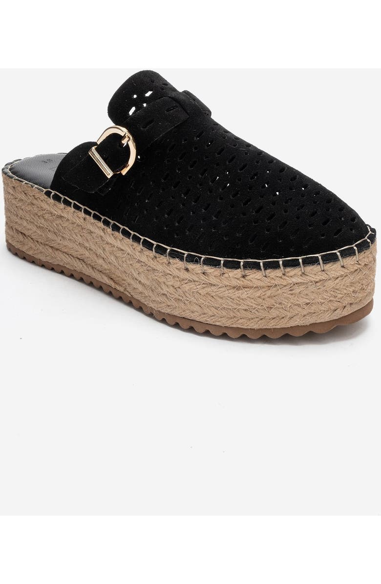 Forever & Always Shoes Louis Leather Platform Sandal, Main, color, Black Suede