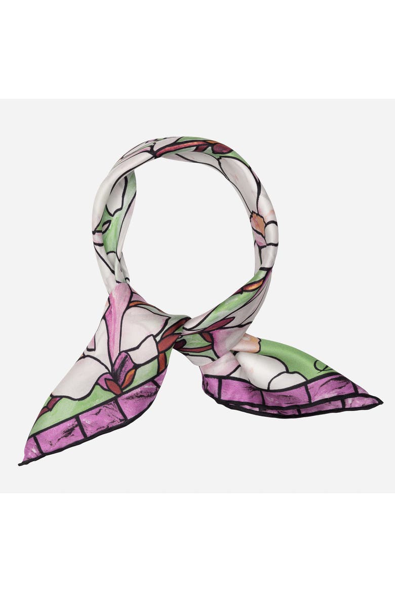 Clara - Silk Bandana, Alternate, color, Orchid Pink