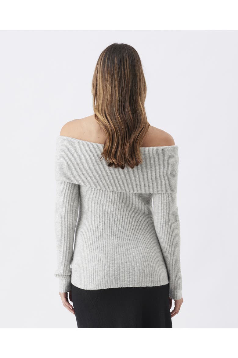 Maisy Off Shoulder Knit, Alternate, color, Silver Marle