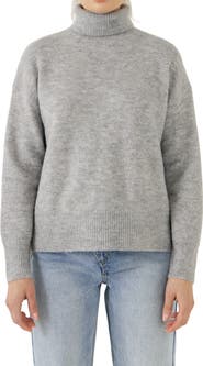 English Factory Notch Hem Turtleneck Sweater