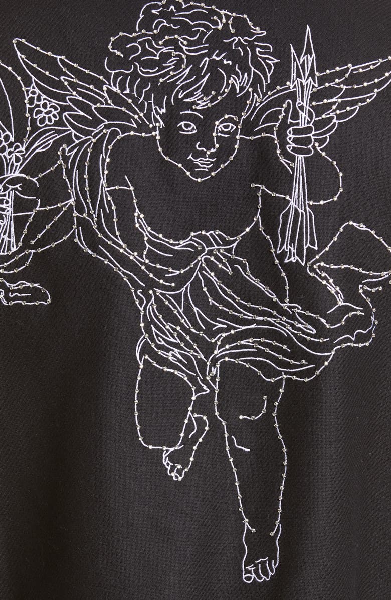 AMIRI Cherub Crystal Embellished Wool Blend Bomber Jacket, Alternate, color, 