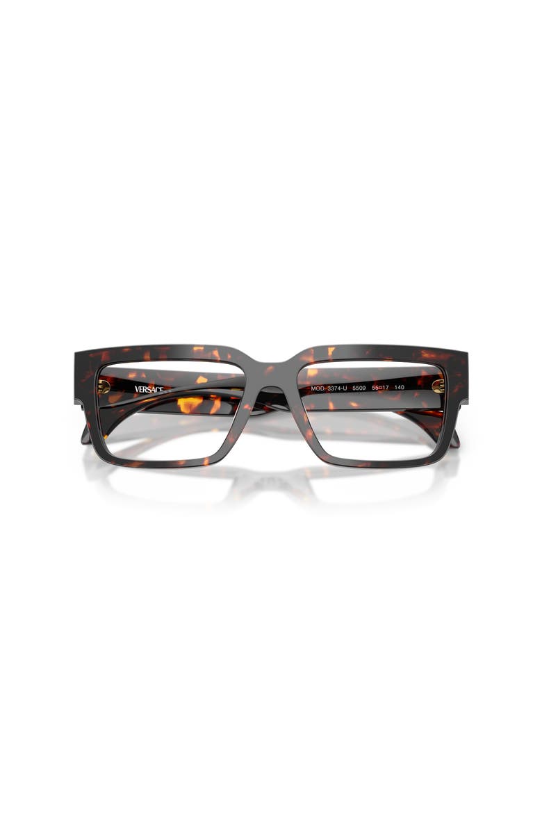 55mm Rectangle optical glasses, Alternate, color, Tortoise
