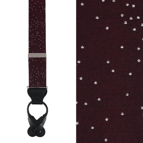 Mystere Metallic Star Light Silk Button End Suspenders (Braces)