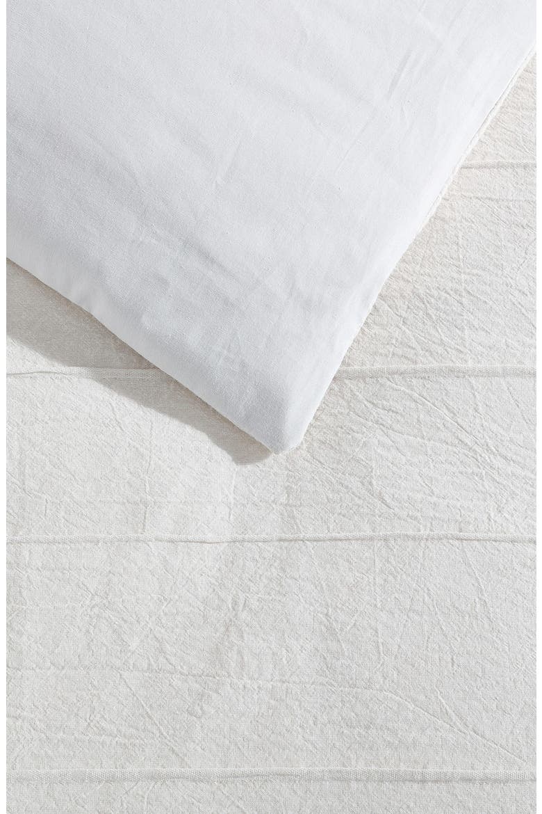 Woven Tucks Jacquard Cotton Duvet Set, Alternate, color, MEDIUM BEIGE