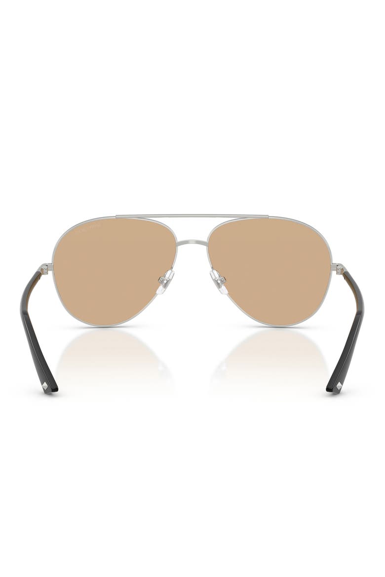 58mm Pilot Sunglasses, Alternate, color, SILVER / LIGHT YELLOW