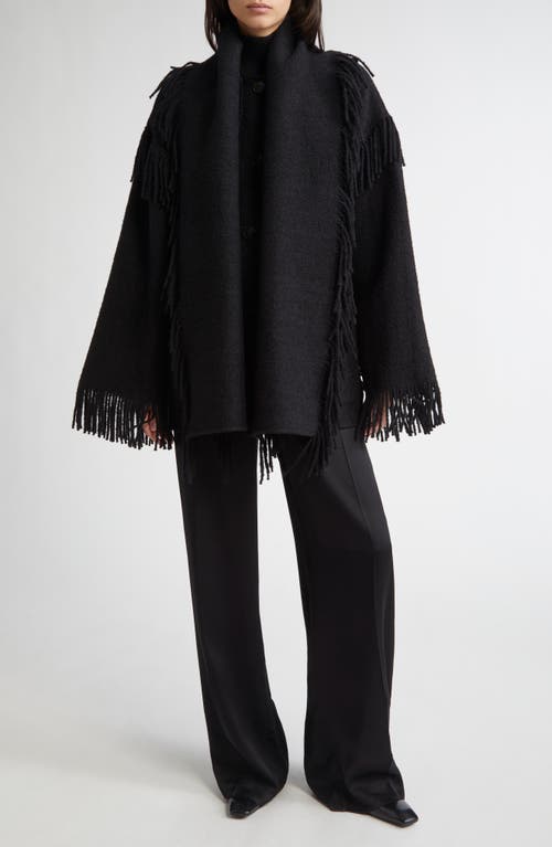 Totême Toteme Double Face Wool Blend Scarf Jacket In Black