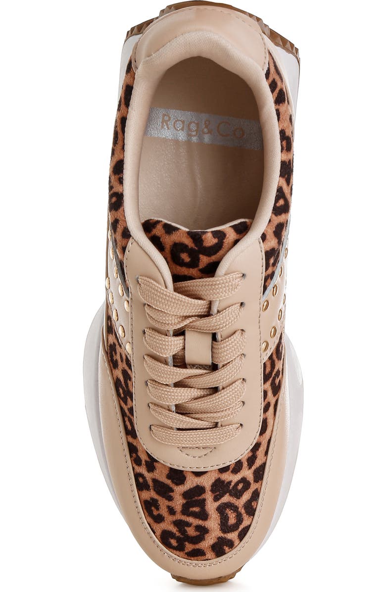 Rag & Co Lepark Studded Sneaker, Alternate, color, Beige
