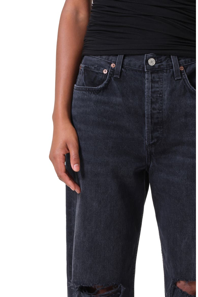 AGOLDE Kelly Ripped High Waist Relaxed Straight Leg Jeans (Women ...