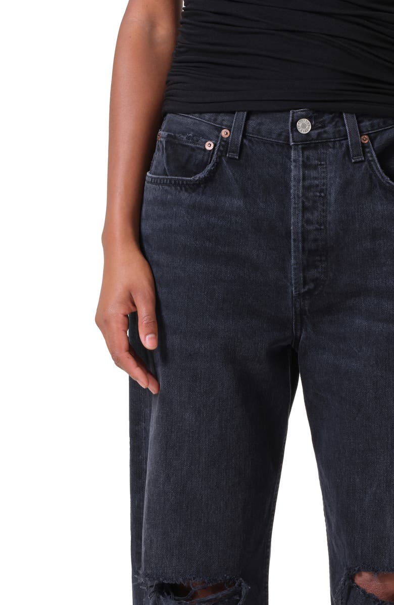 AGOLDE Kelly Ripped High Waist Relaxed Straight Leg Jeans, Alternate, color, Fuse