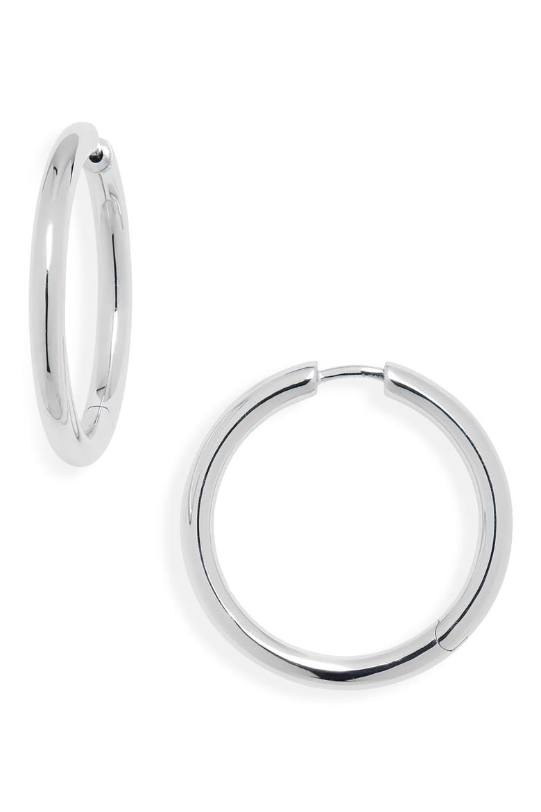 Large Classic Hoop Earrings, Main, color, 925 STERLING SILVER
