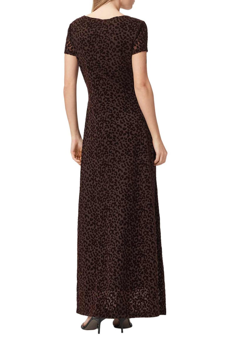 Gabby Mesh Maxi Dress, Alternate, color, BROWN FLOCK