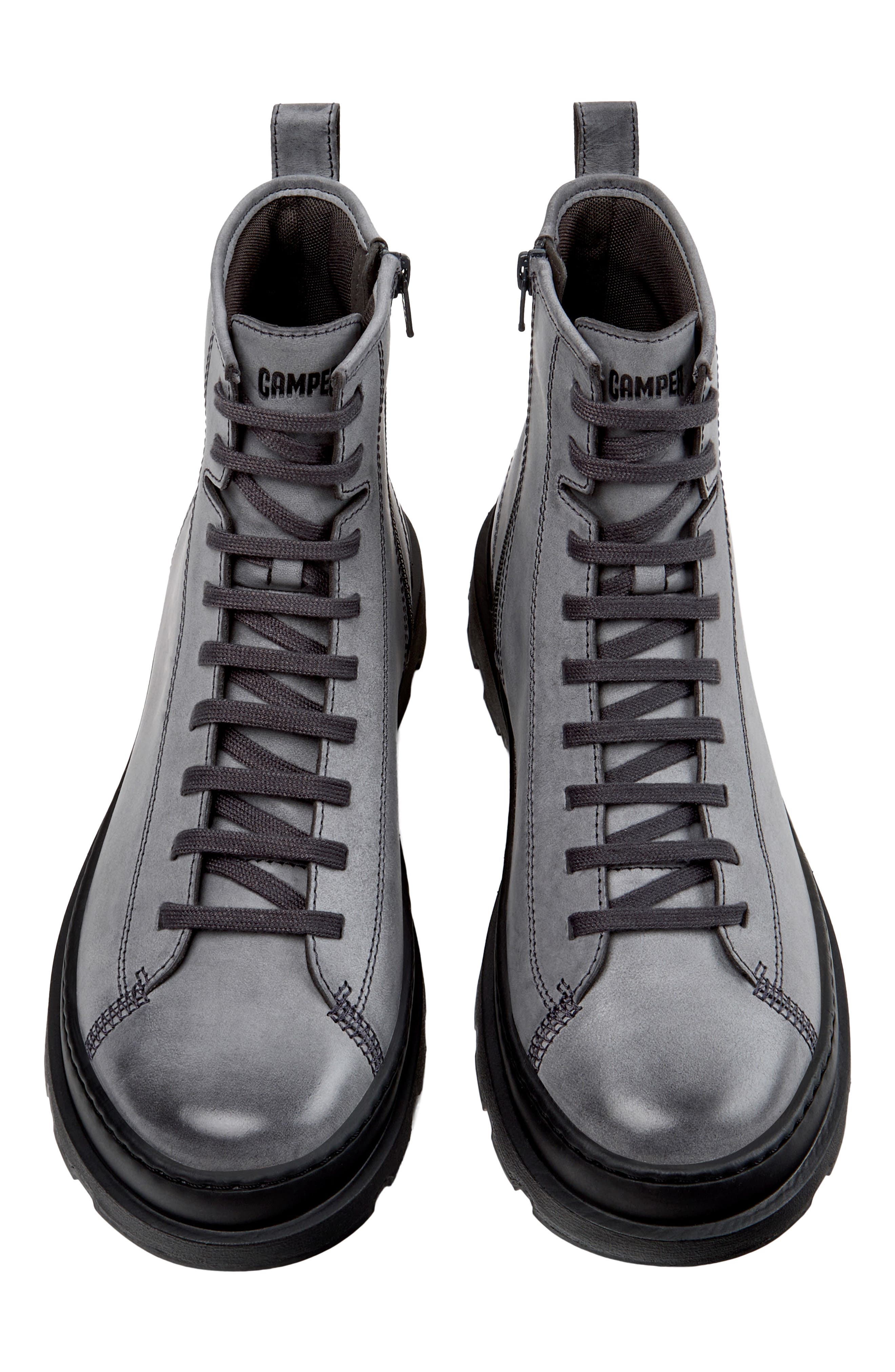 Brutus Leather Lace-Up Boot, Alternate, color, MEDIUM GRAY