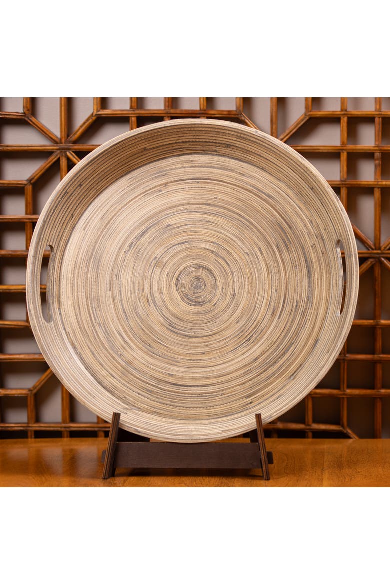 Serving Tray w/ Handles, Alternate, color, Black Bamboo