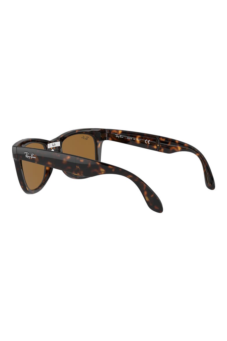 Wayfarer 54mm Folding Sunglasses, Alternate, color, LIGHT HAVANA