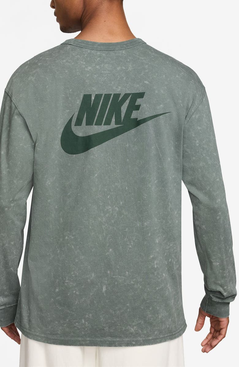 Nike Sportswear Loose Fit Long Sleeve Slub Cotton Graphic T-Shirt, Alternate, color, Clay Green