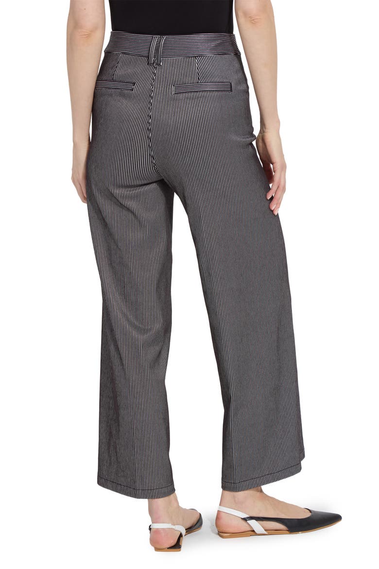 Darlene Stripe High Waist Wide Leg Pants, Alternate, color, BLK SHN LI