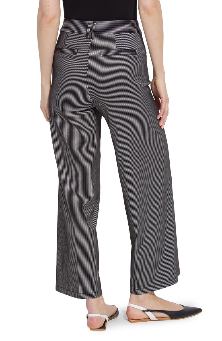 Lysse Darlene Stripe High Waist Wide Leg Pants, Alternate, color, Black Sheen Line