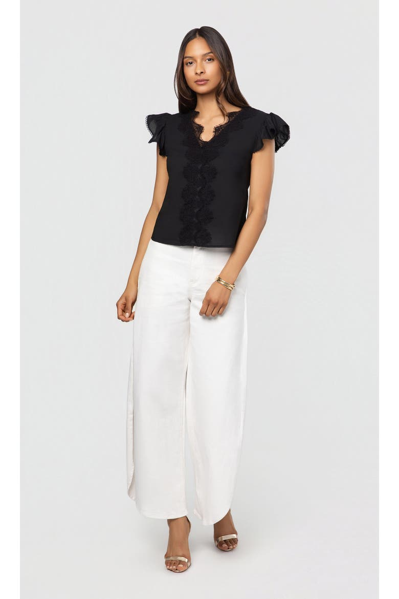 Arden Lace Combo Voile Blouse, Alternate, color, Black