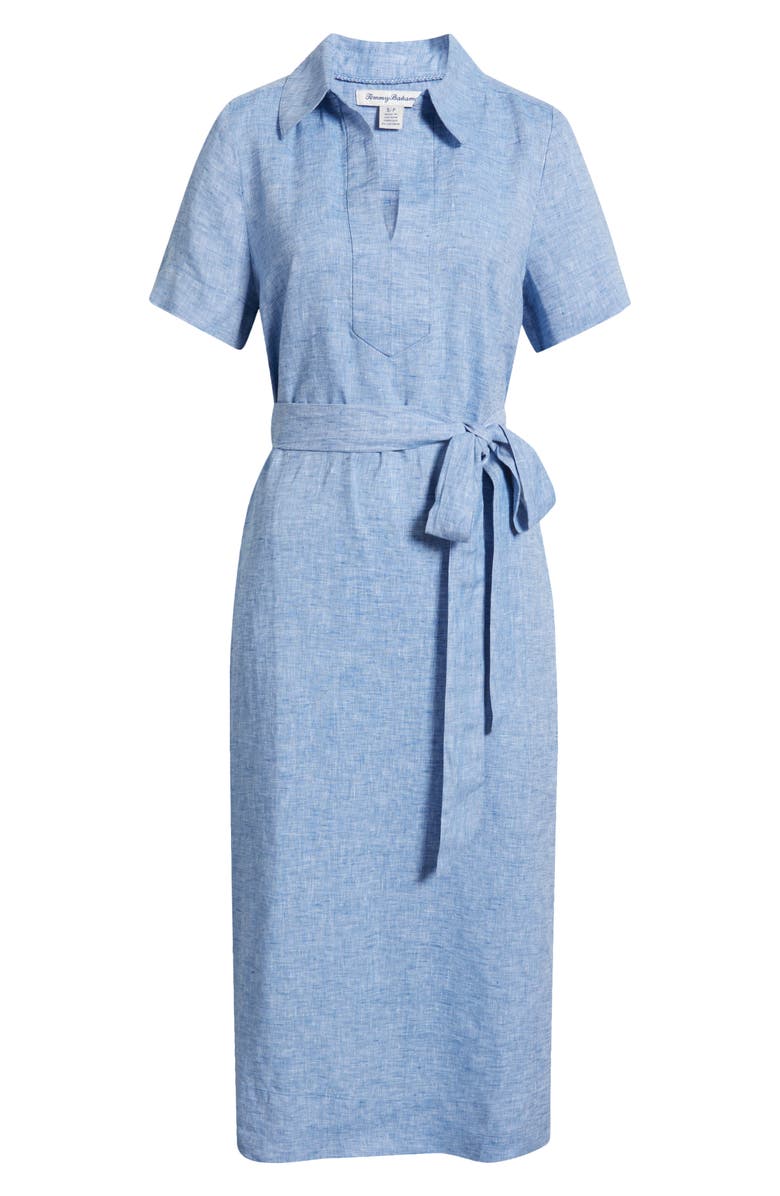 Tommy Bahama Costalina Linen Midi Dress, Alternate, color, Buccaneer Blue