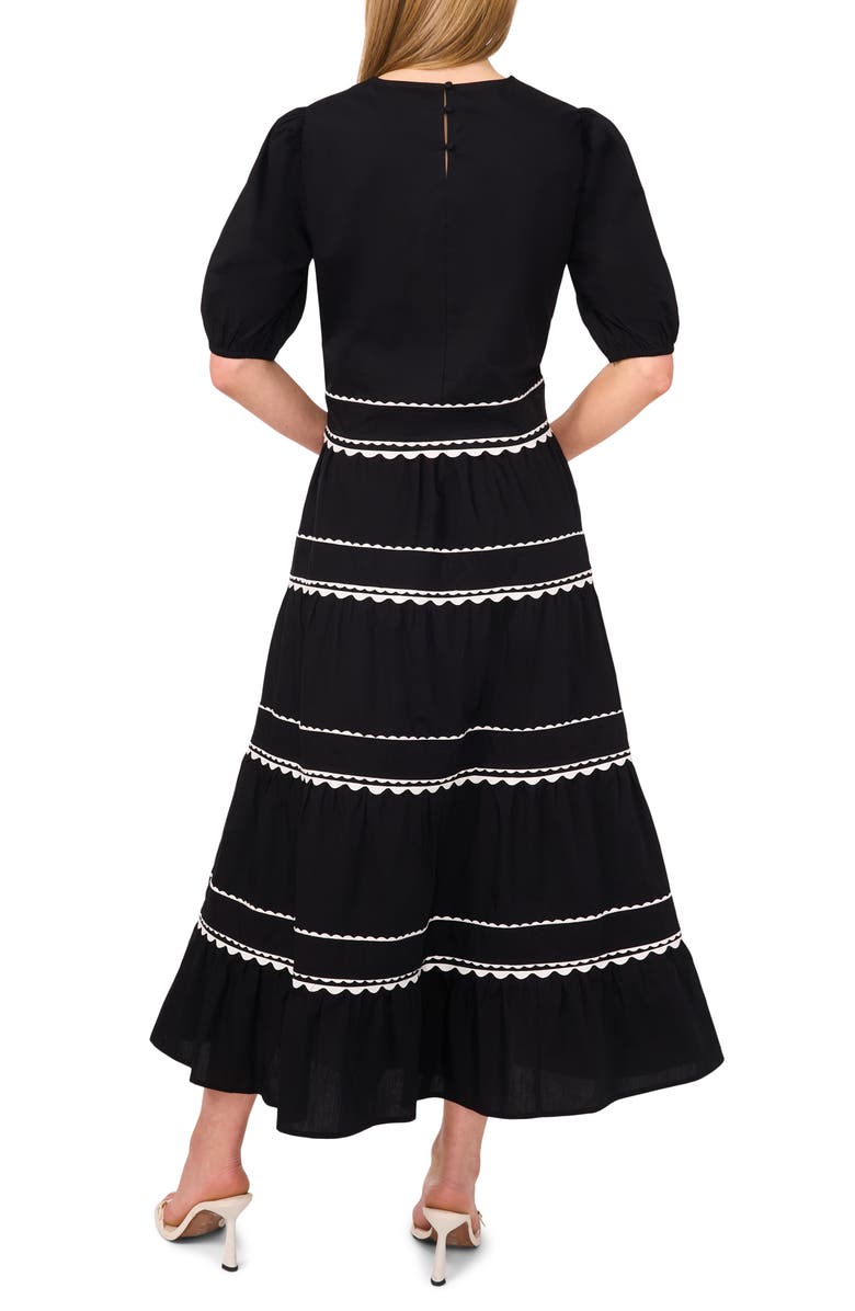 CeCe Scalloped Trim Cotton Maxi Skirt, Alternate, color,