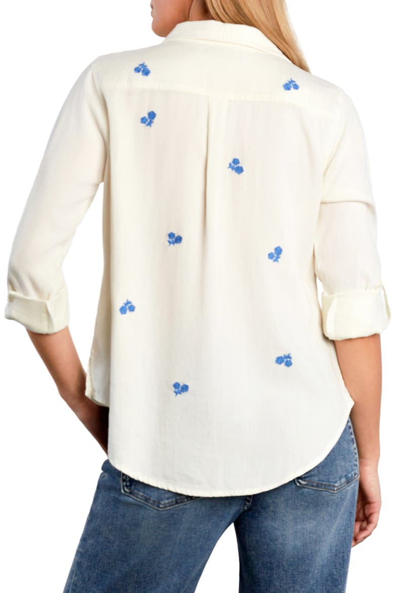 Moonlit Meadow Button-Up Shirt, Alternate, color, WHITE LILY
