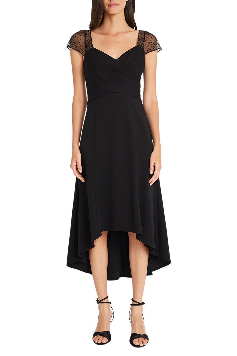 Embellished High-Low Cocktail Dress, Main, color, BLACK
