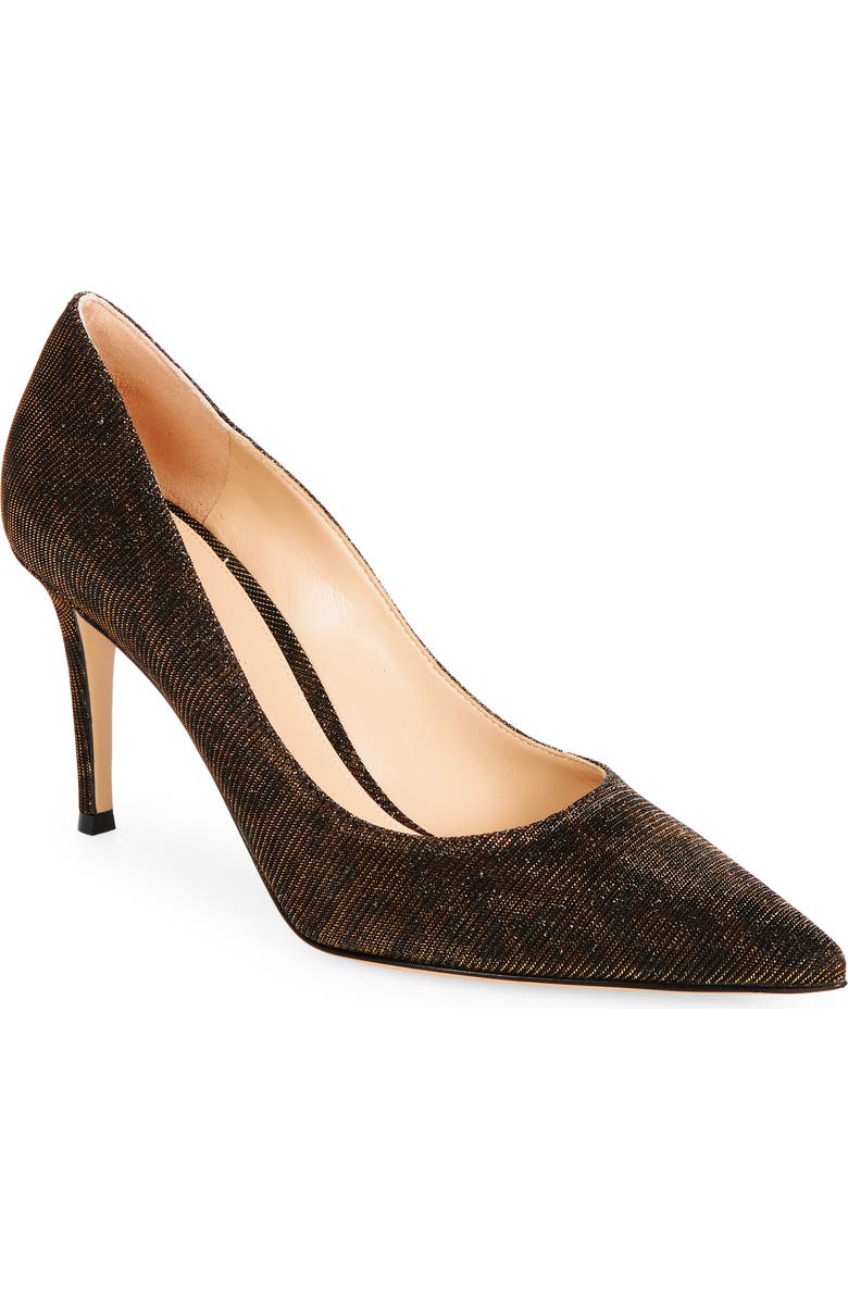 Gianvito Rossi Exopard Leopard Crystal Embellished Pointed Toe Pump, Main, color, Leopard Print