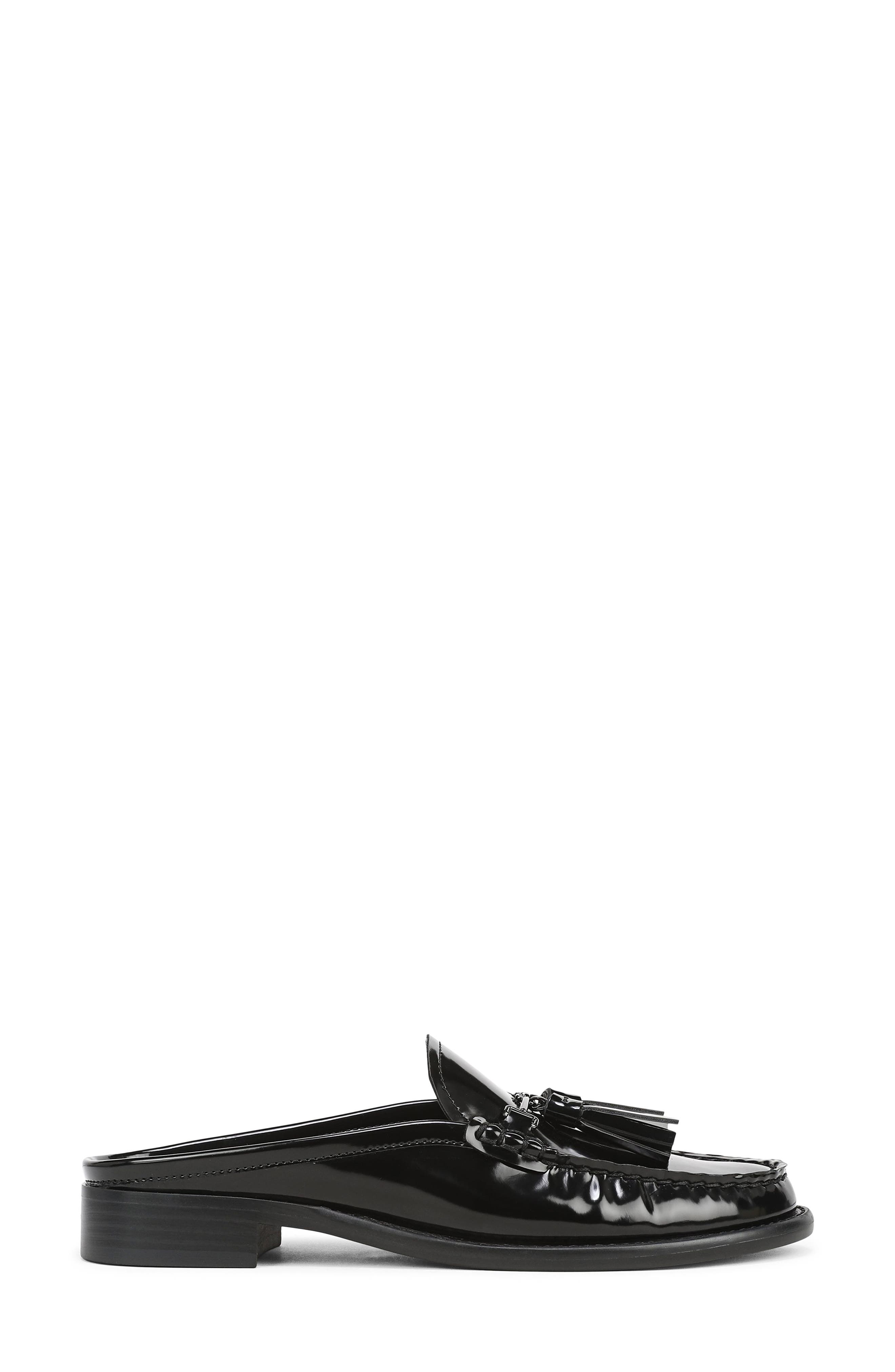 Callen Tassel Loafer Mule, Alternate, color, BLACK