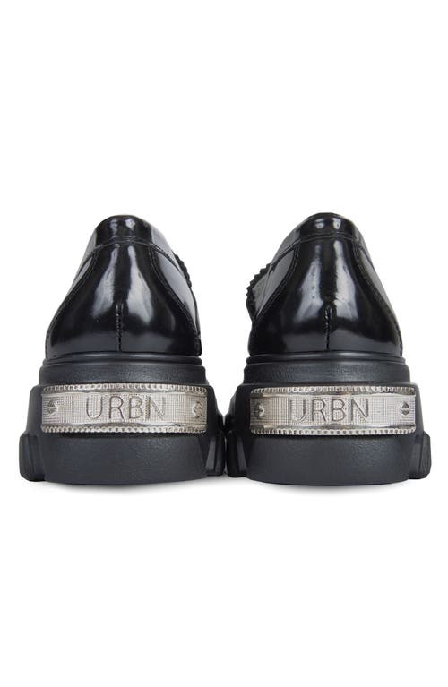 Urbnkicks Plain Loafer Leather Shoes In Black