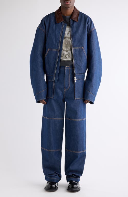 Acne Studios Men Denim Jacket With Contrasting Collar In Blue