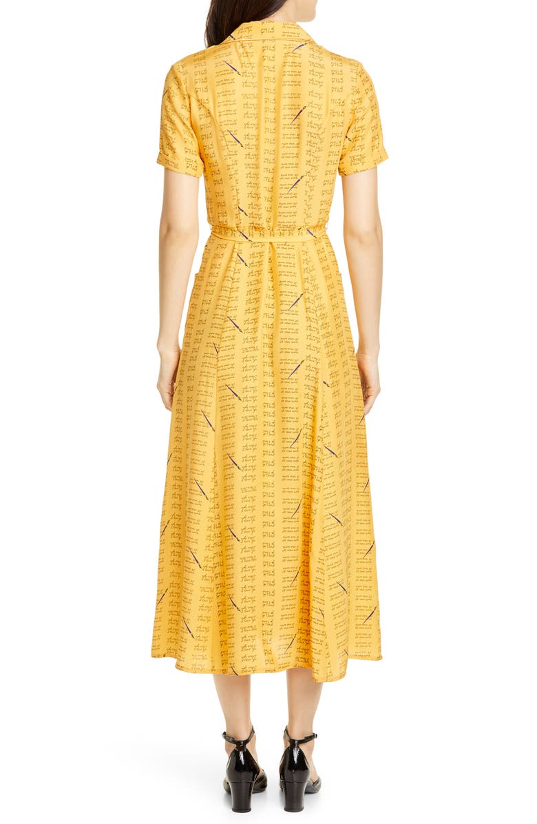 HVN Maria Love Notes Silk Shirtdress, Alternate, color, 