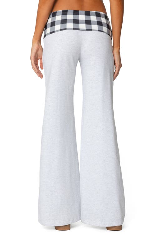 EDIKTED EDIKTED BETH PLAID WIDE LEG FOLDOVER PANTS 