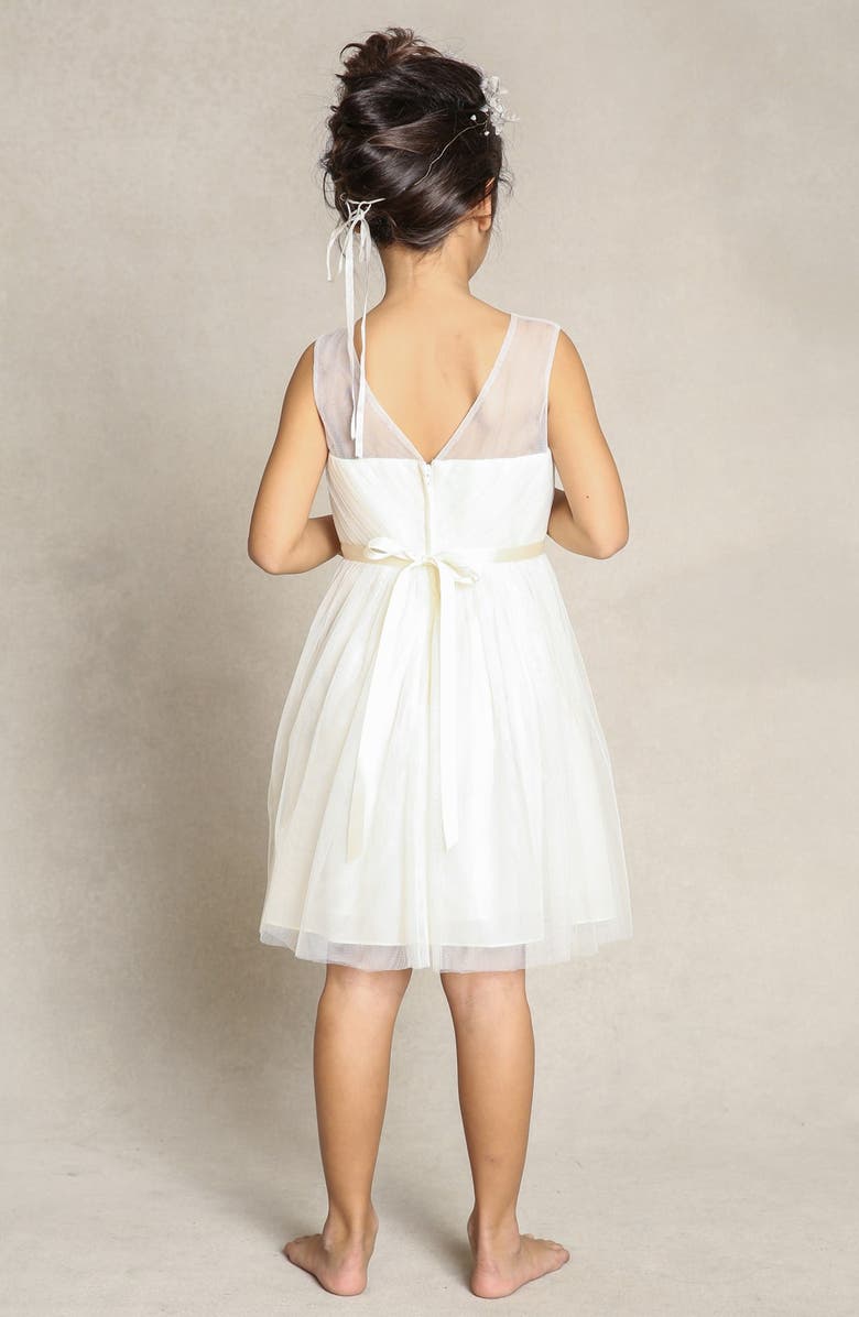 Jenny Yoo Zoe Floral Appliqué Tulle Dress, Alternate, color, 