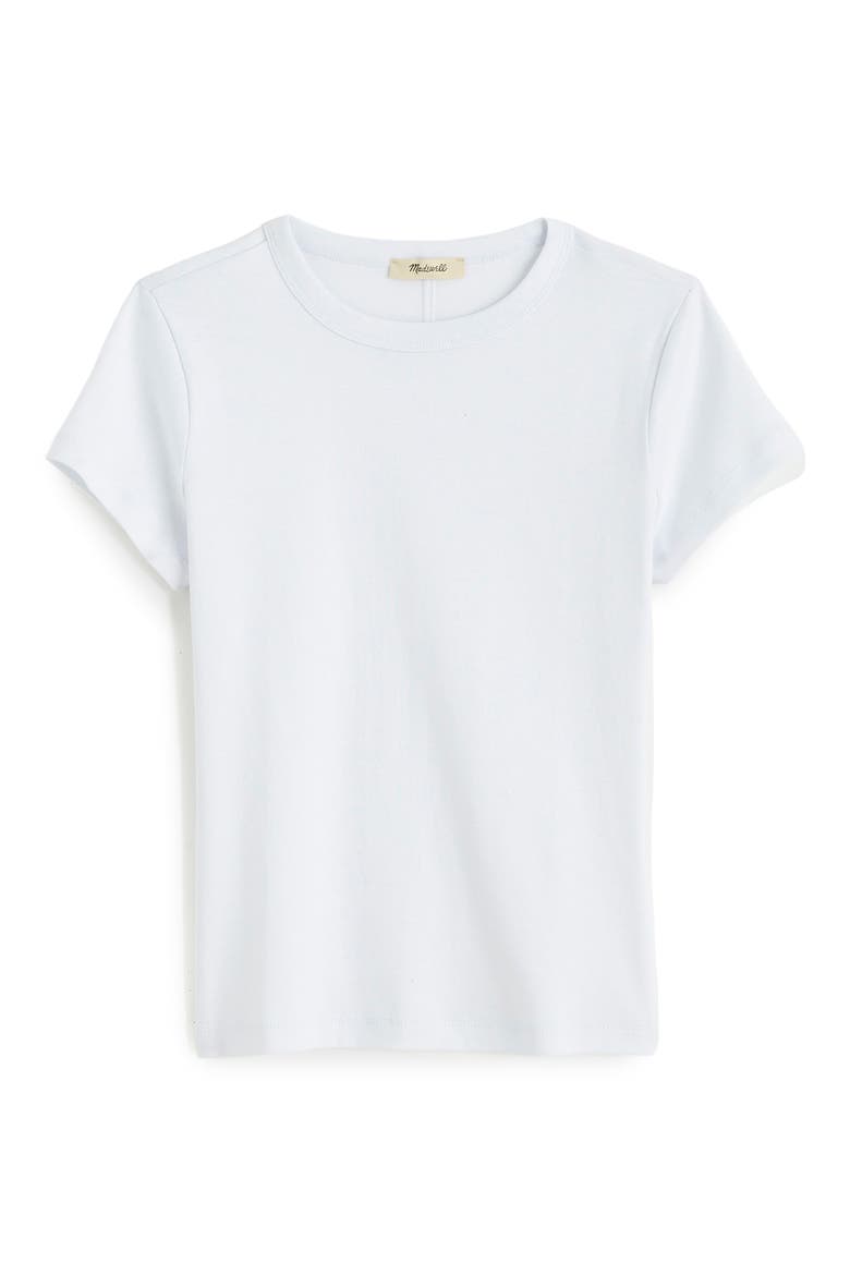 The '90s Crewneck Compact Cotton T-Shirt, Alternate, color, WHITE