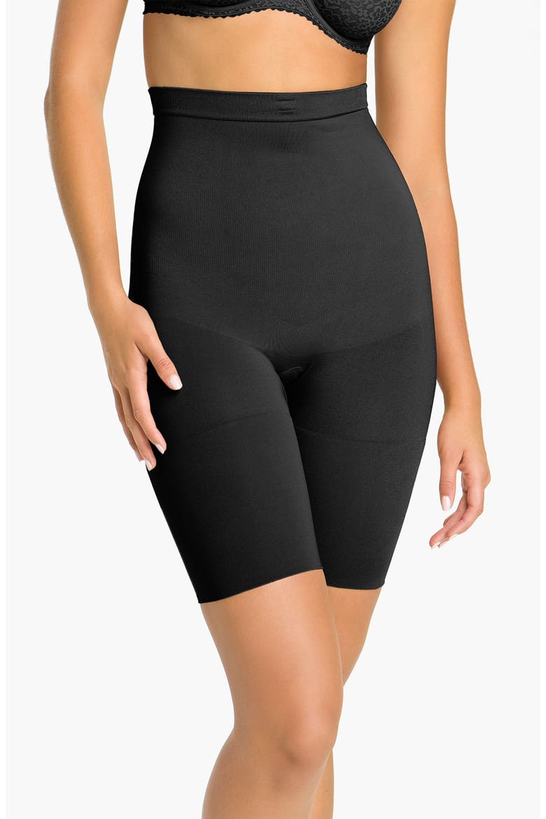 'Slim Cognito' Mid-Thigh Bodysuit Shaper, Main, color, BLACK