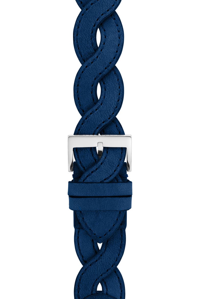Braided Leather Apple Watch® Watchband, Alternate, color, NAVY