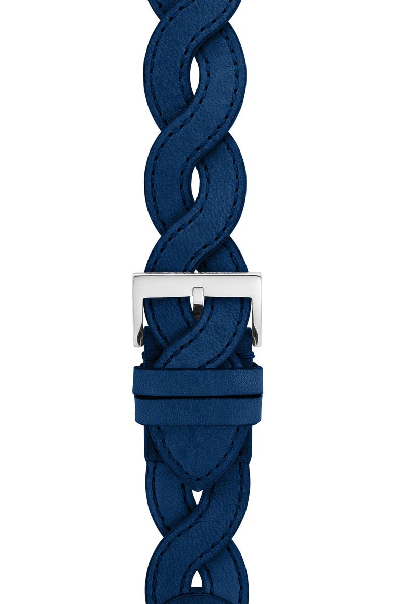 Tory Burch Braided Leather Apple Watch<sup>®</sup> Watchband, Alternate, color, 