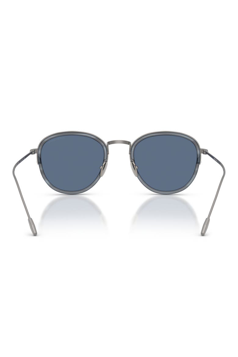 50mm Round Sunglasses, Alternate, color, GUNMETAL / DARK BLUE