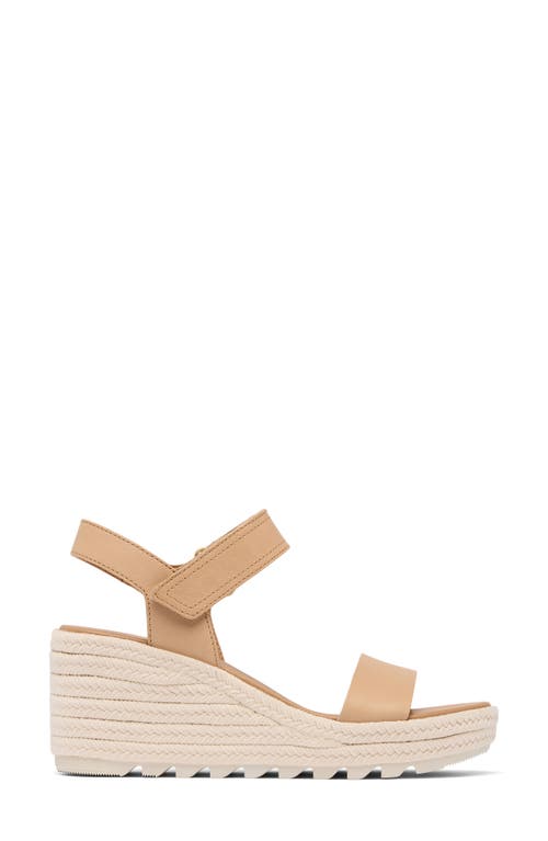 Sorel Cameron Suede Grip Espadrille Sandals In Honest Beige/chalk