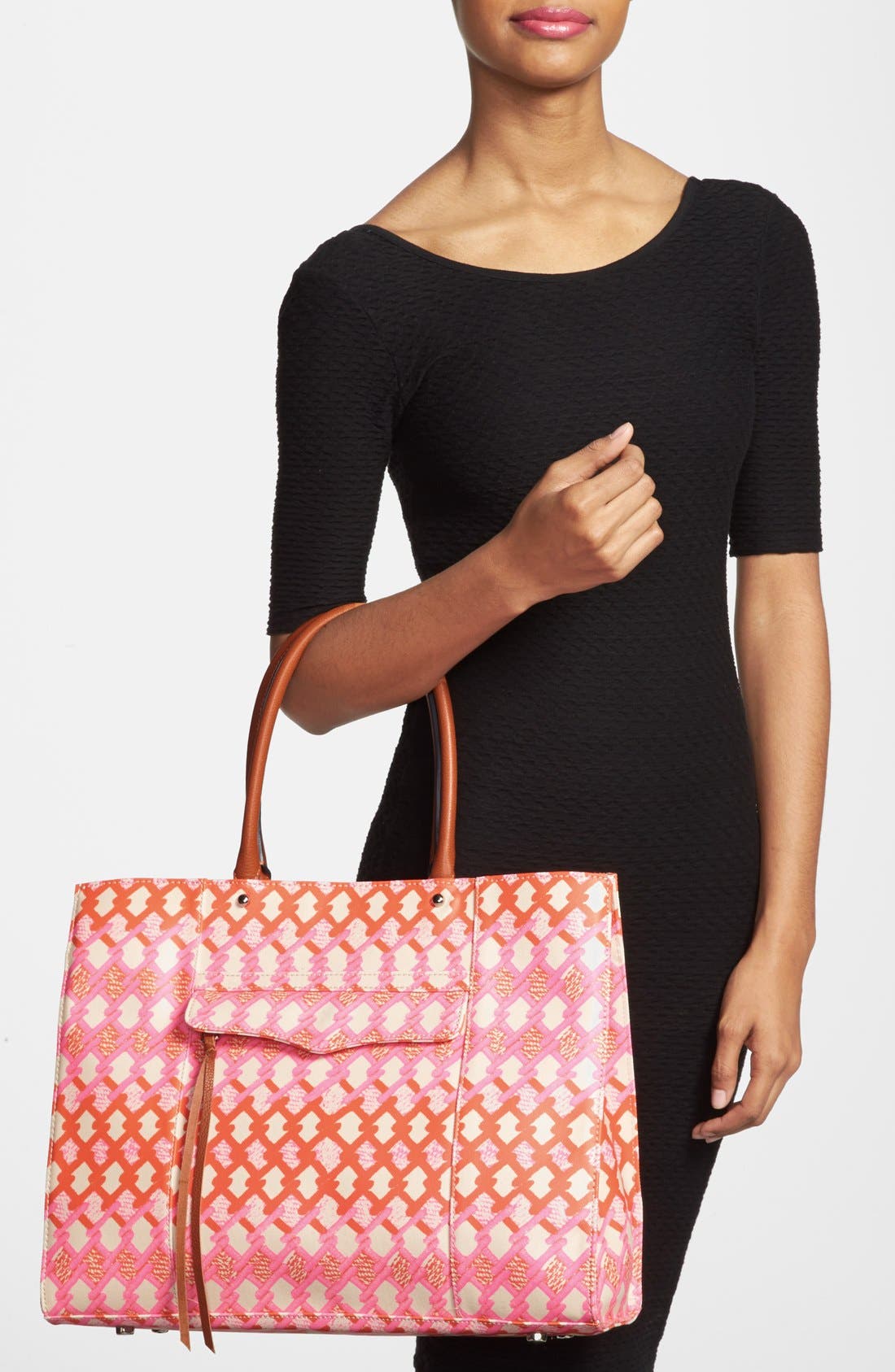 'MAB' Tote, Alternate, color, PINK/ ORANGE PRINT
