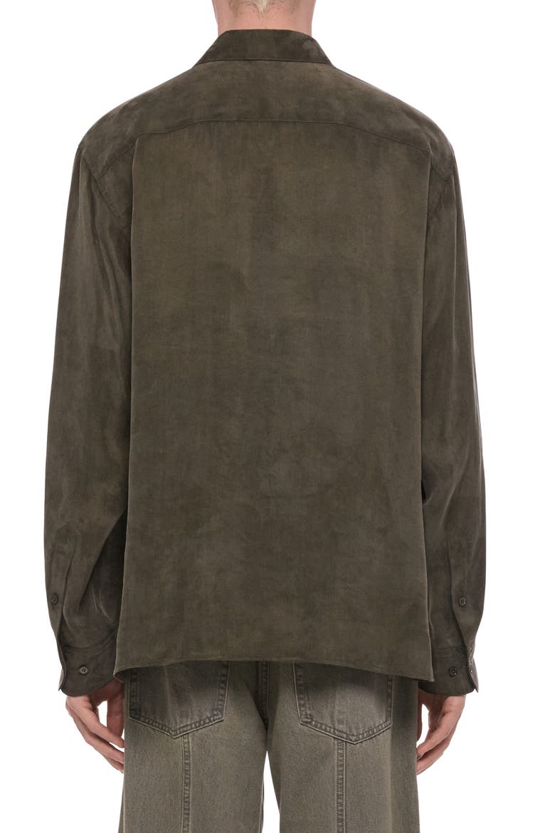 Fluid Relaxed Shirt, Alternate, color, DARK MOSS