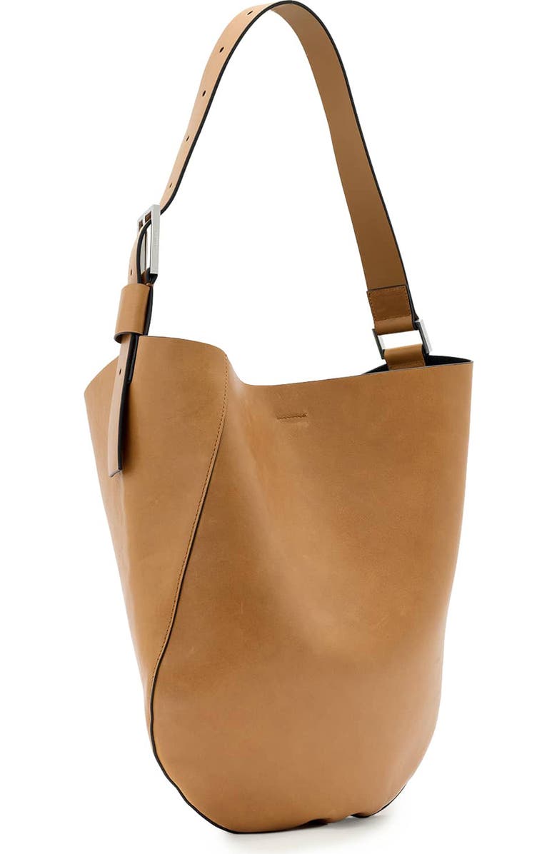 AllSaints Luna Leather Hobo Bag, Alternate, color, Toffee Brown