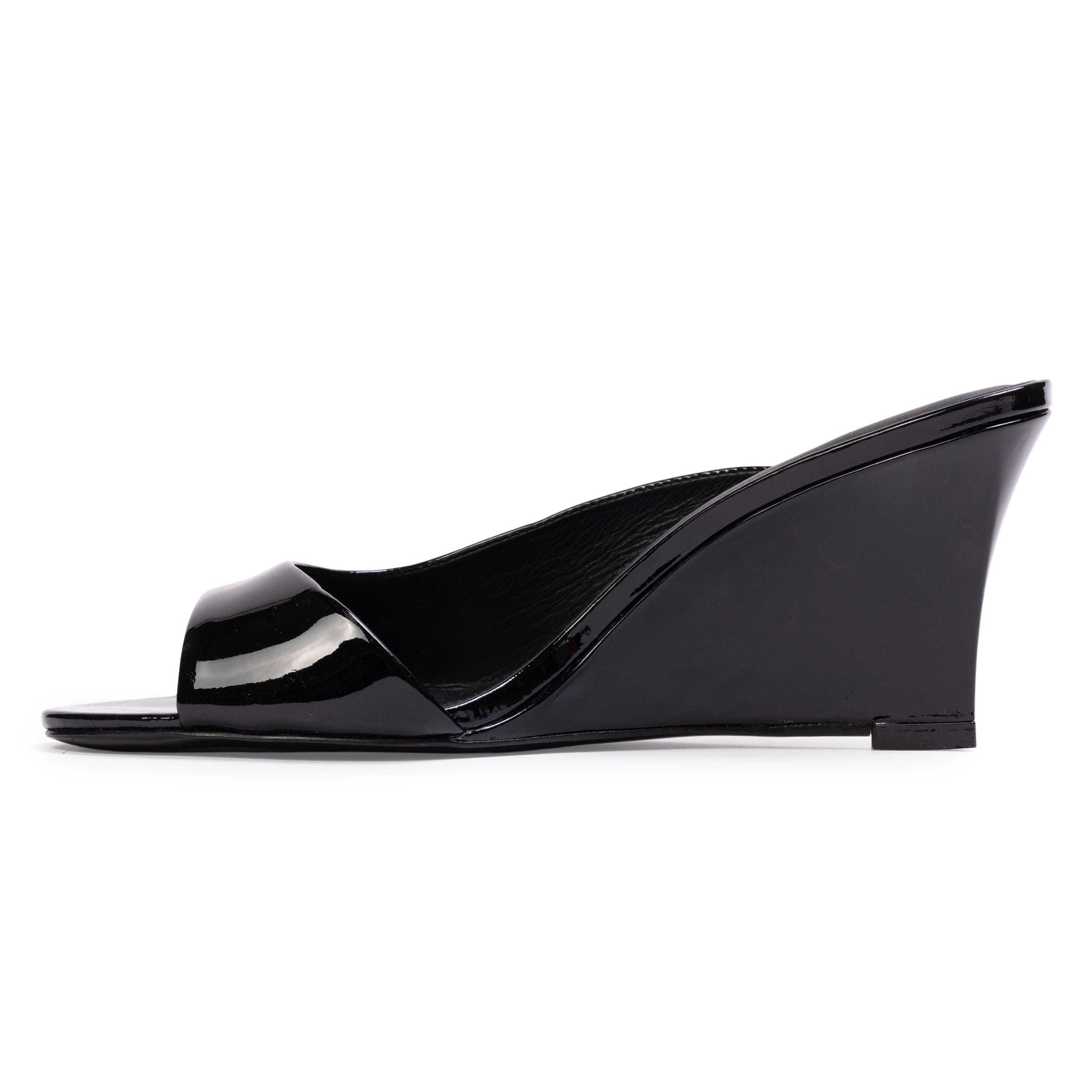 BLACK SUEDE STUDIO Arisha 70 Mule, Alternate, color, Black Patent Leather