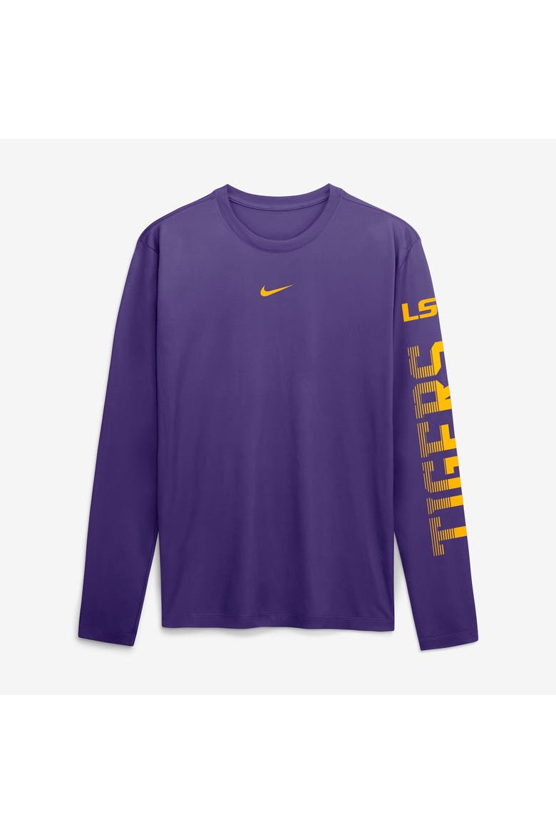 Men's Nike  Purple LSU Tigers Primetime Logo Sleeve Legend Dri-FIT Long Sleeve T-Shirt, Main, color, Purple