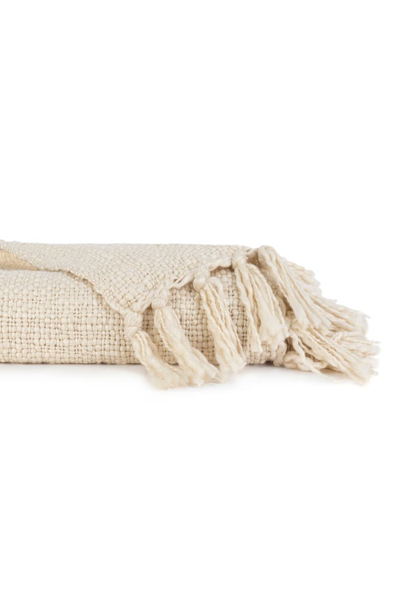 HOMESPUN Slub-Yarn Throw Blanket, Main, color, Natural