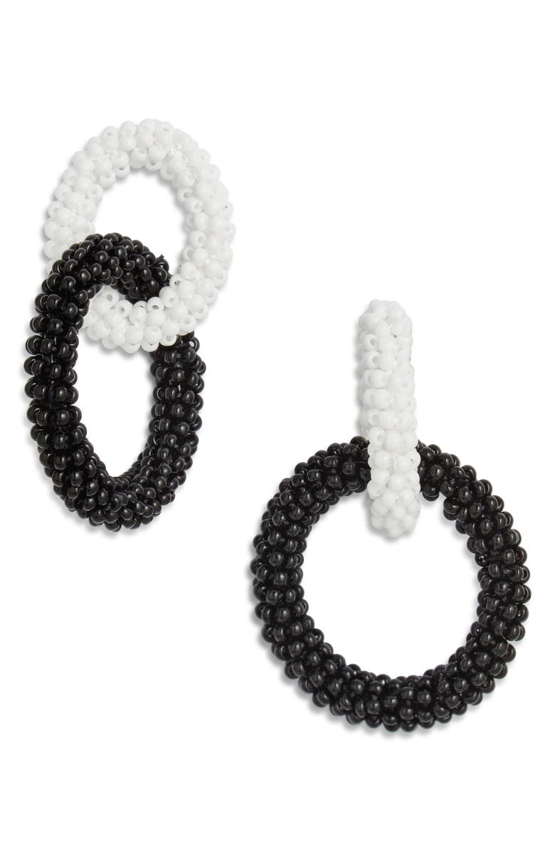 Nordstrom Color Pop Double Hoop Earrings, Main, color, White- Black